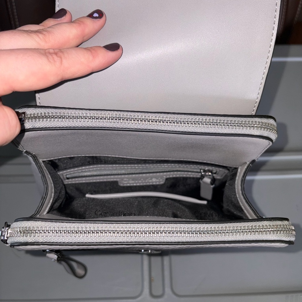 Calvin Klein Light Gray Textured Backpack - Picture 3 of 6